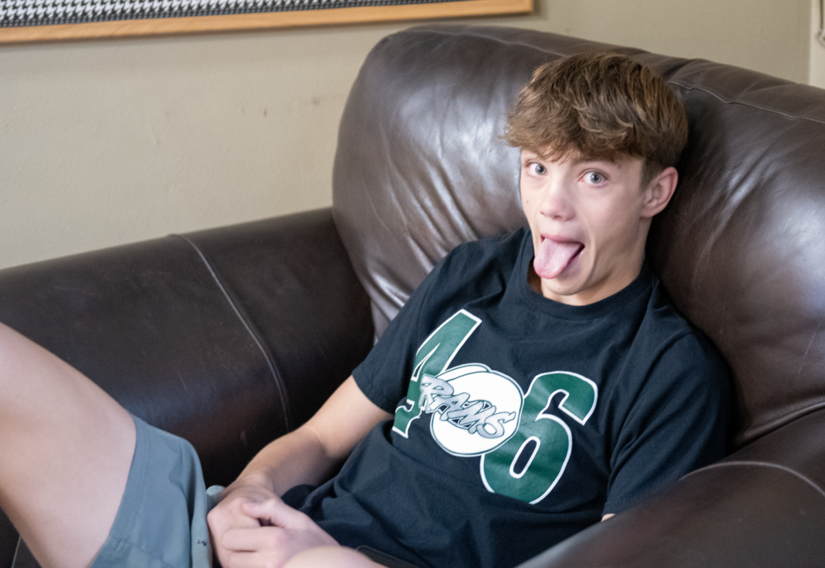 (For social media) 10.8.24 Sophomore Xander McCann sitting in the upstairs  